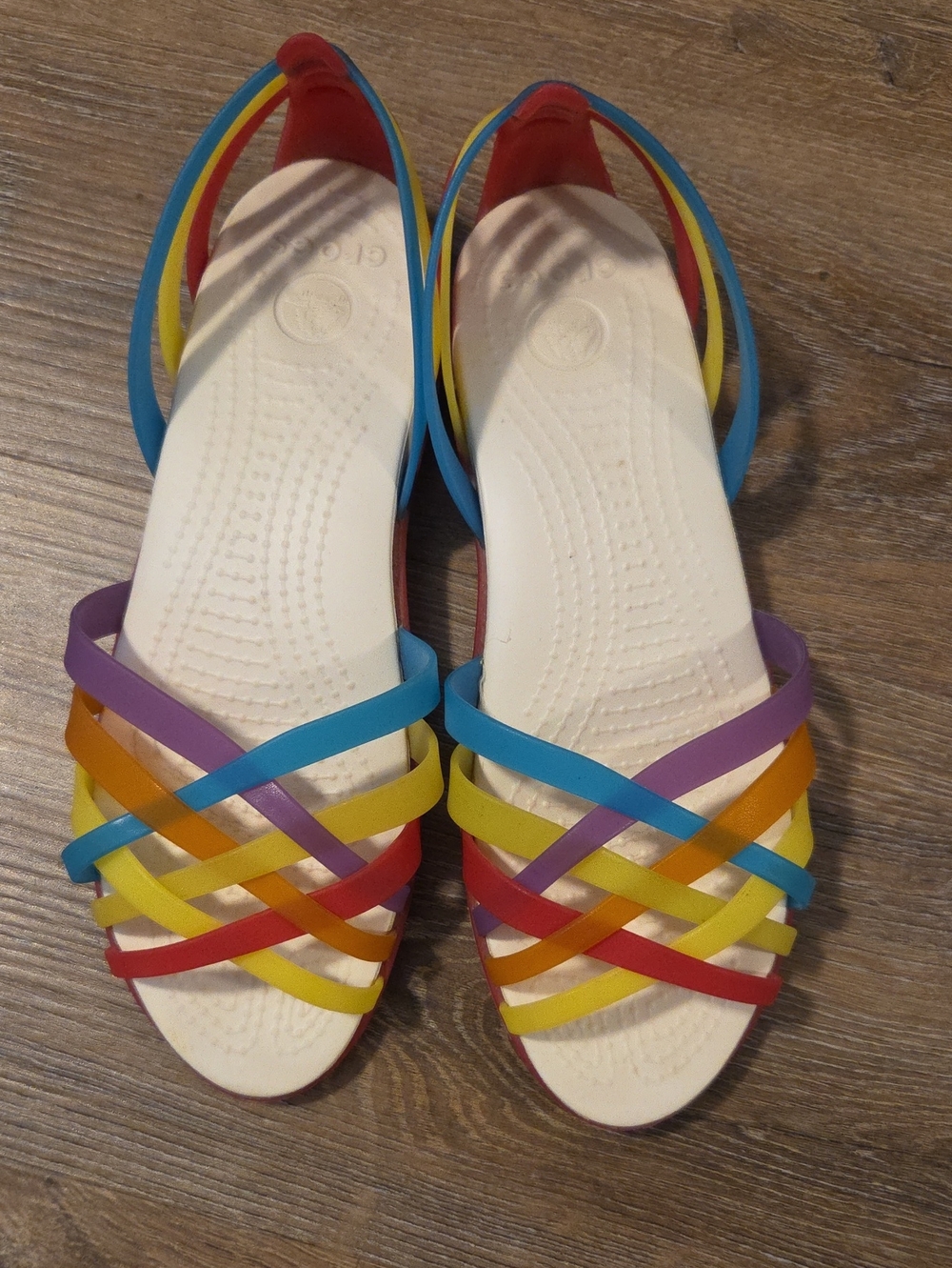 CROCS Women's Multi-Color Strappy Slingback Sandals